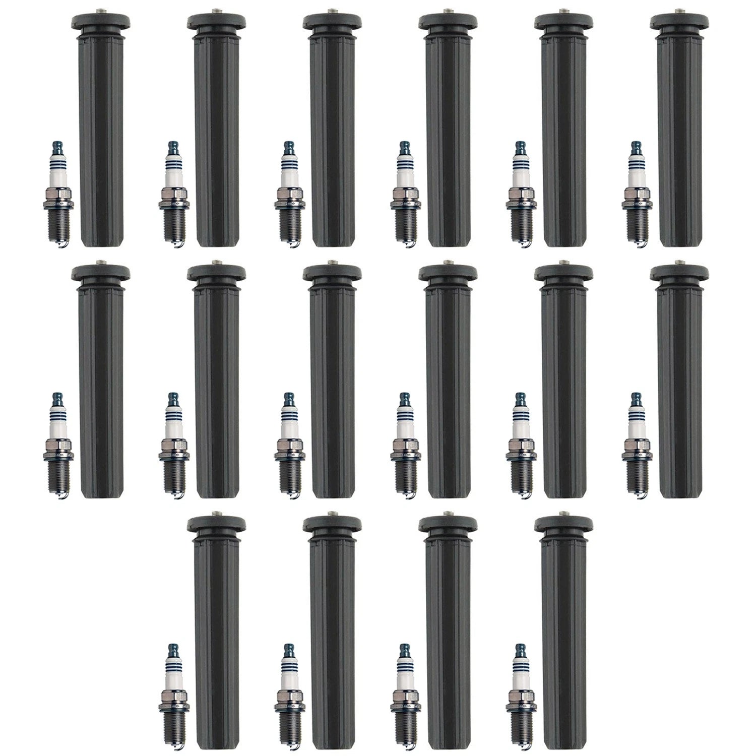 Set of 16 Denso Iridium Power Spark Plugs & Coil Boots for Challenger Charger V8