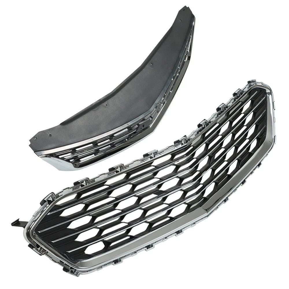 Set of 2 Front Grille Upper Chrome Mesh for Chevrolet Cruze Sedan (2016–2018)