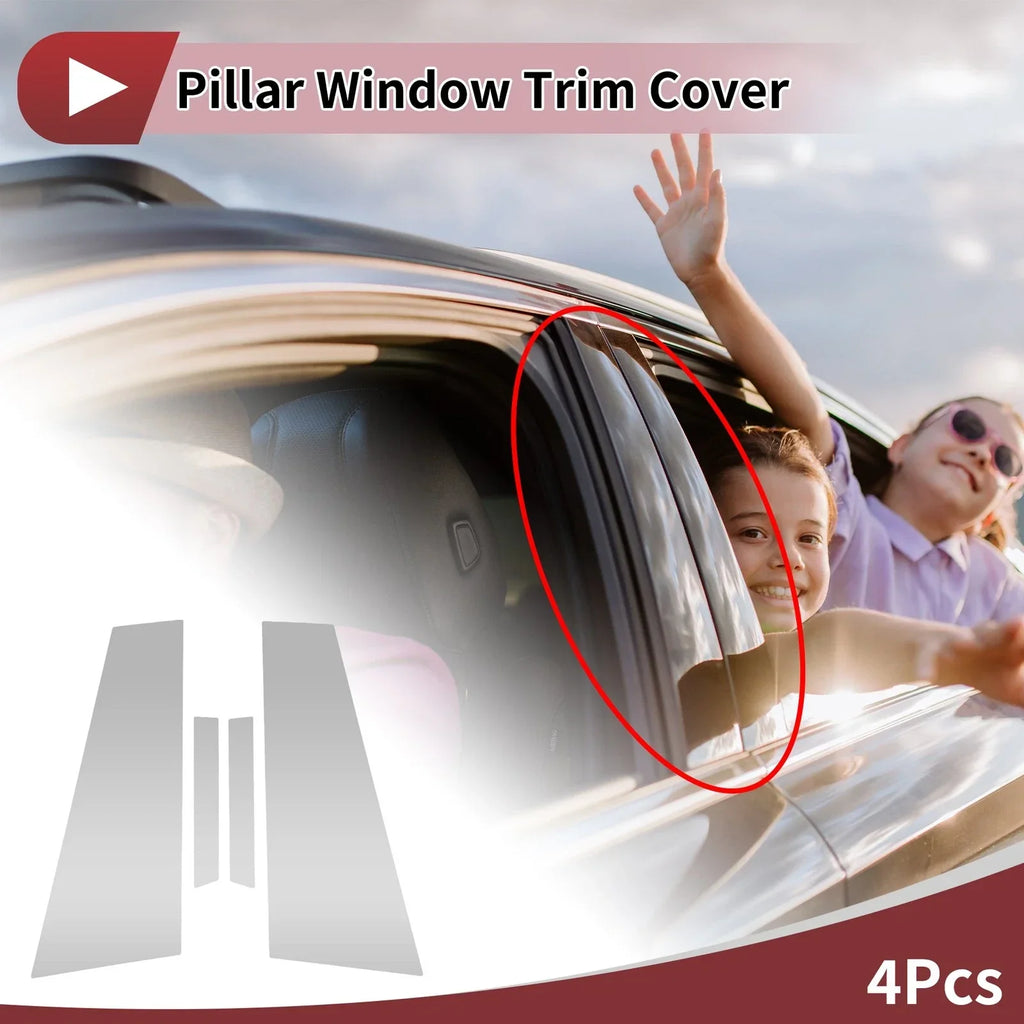 4 Pcs Chrome Silver Door Pillar Window Trim for Mercedes-Benz CLS (2006-2011)