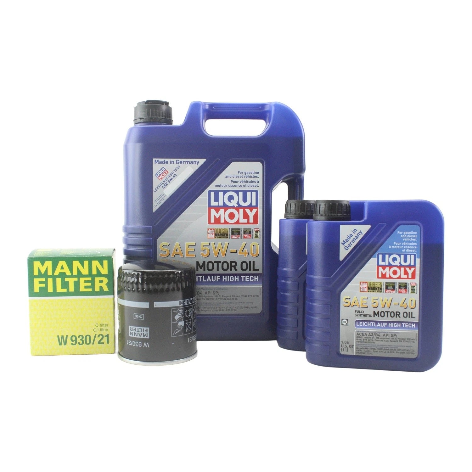 Oil Change Kit 7L Liqui Moly Leichtlauf High Tech 5W-40 for Audi 2.7/2.8L