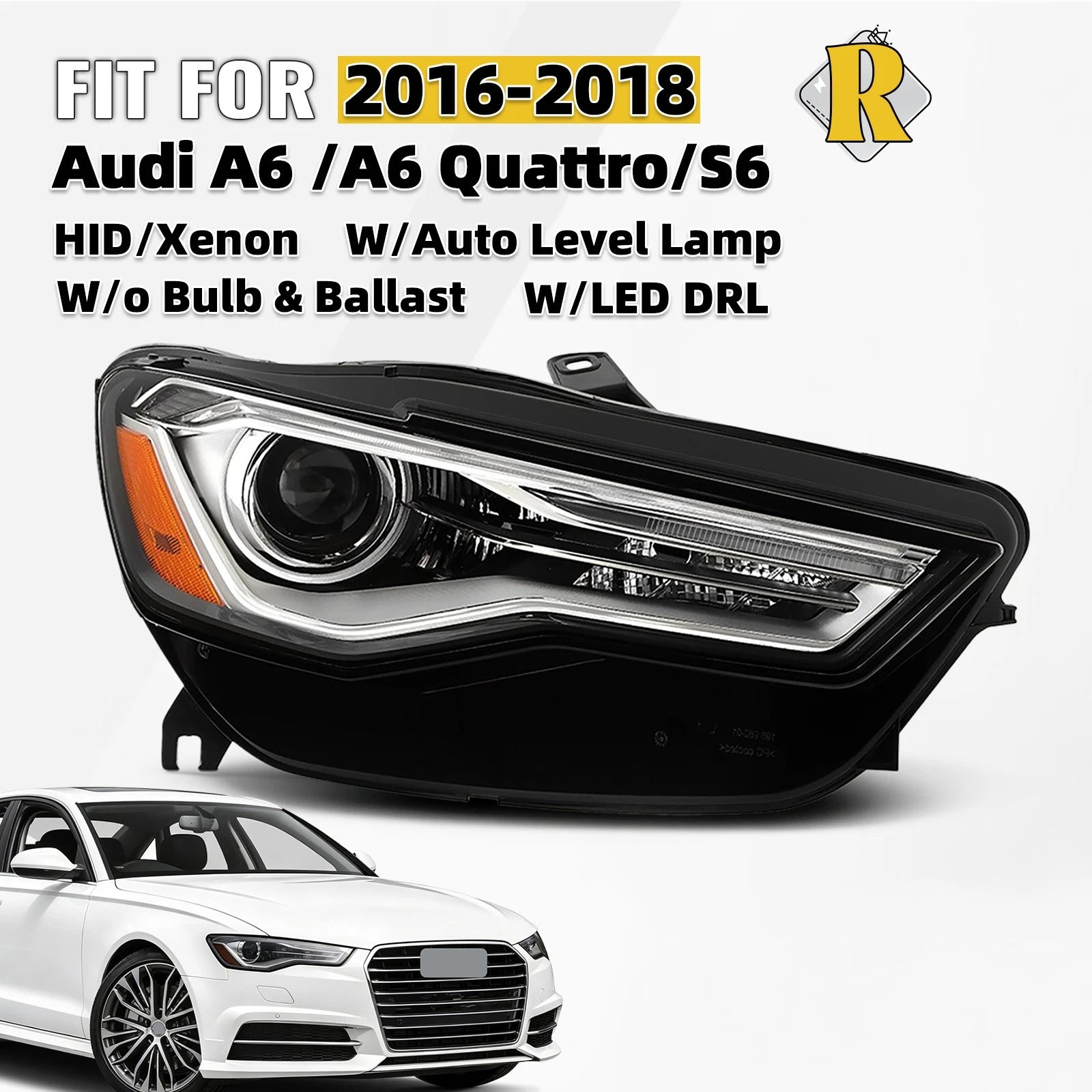 HID Headlight for Audi A6 S6 (2016–2018) Right w/Auto Level Lamp