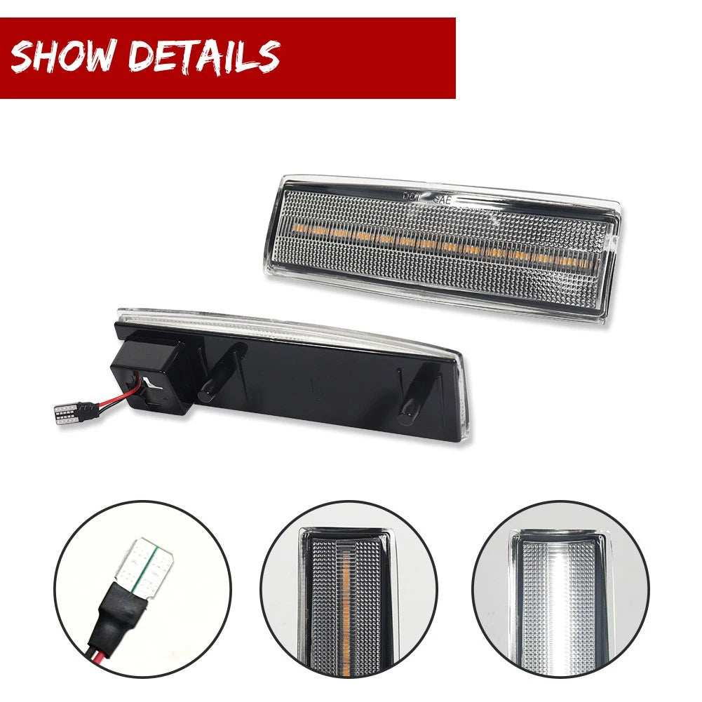 2X Clear White LED Side Marker Lights for Chevrolet S10 GMC S15 Jimmy
