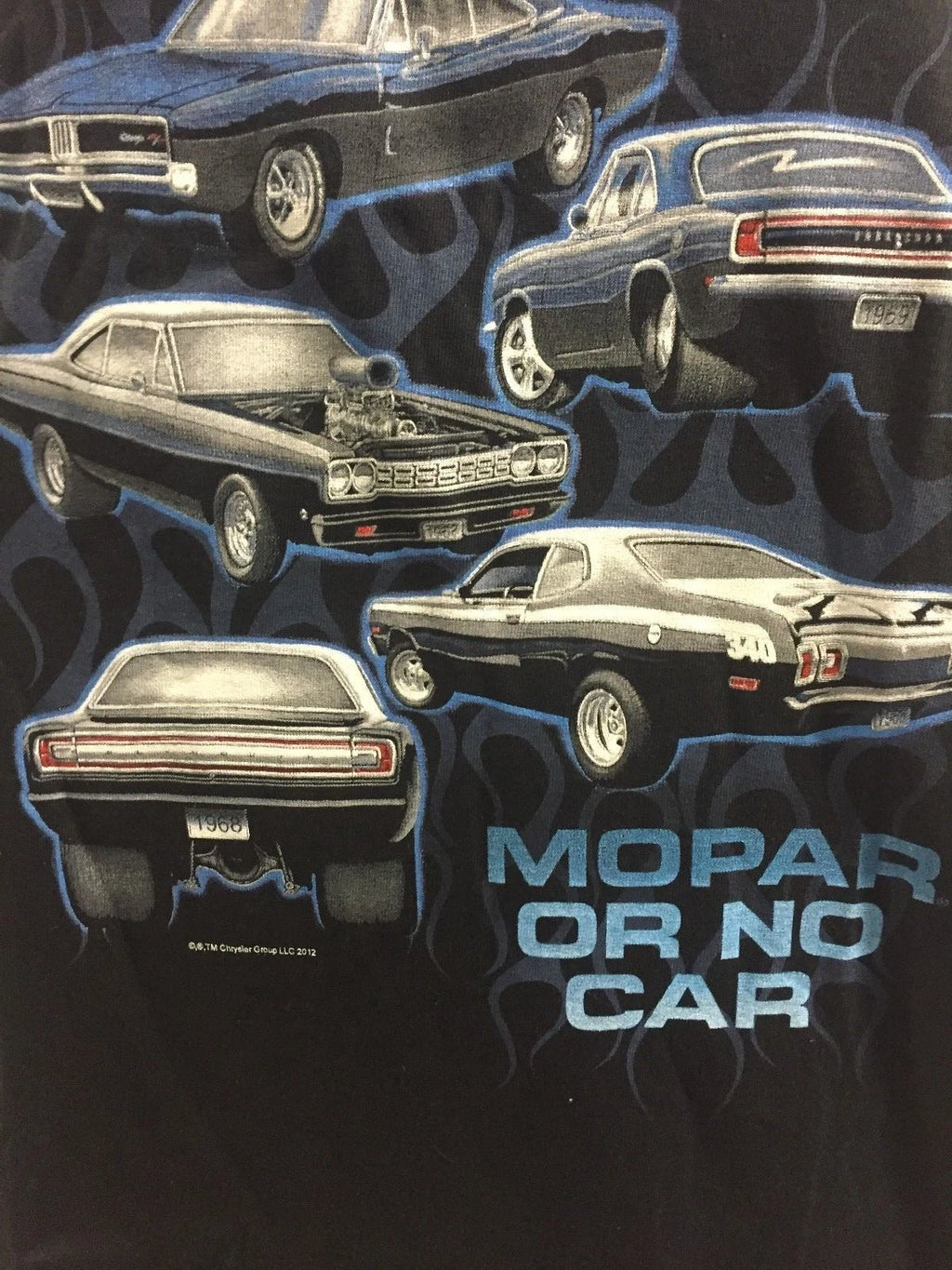 Licensed Black T-Shirt with Mopar Script for Dodge Charger Challenger (2010–2023)