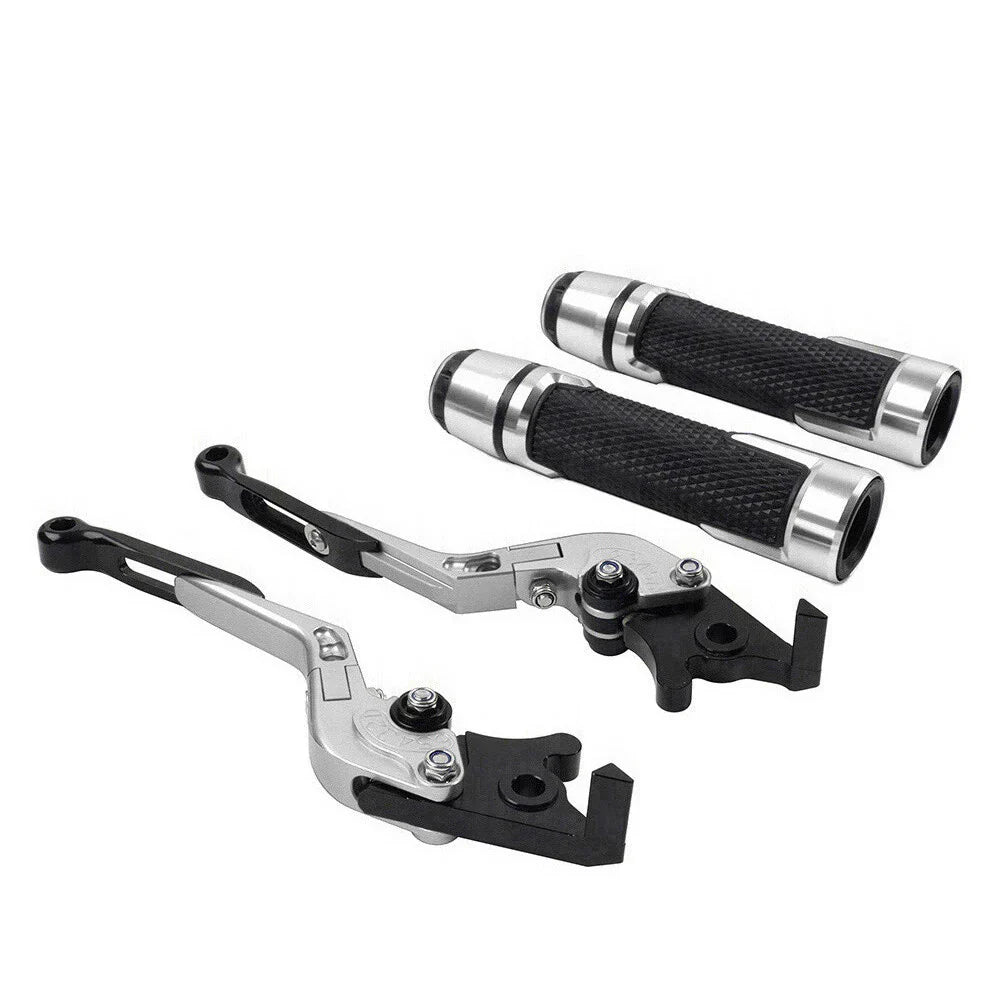 Silver Extendable Brake Clutch Levers Grip Set for Yamaha TMAX 500 530