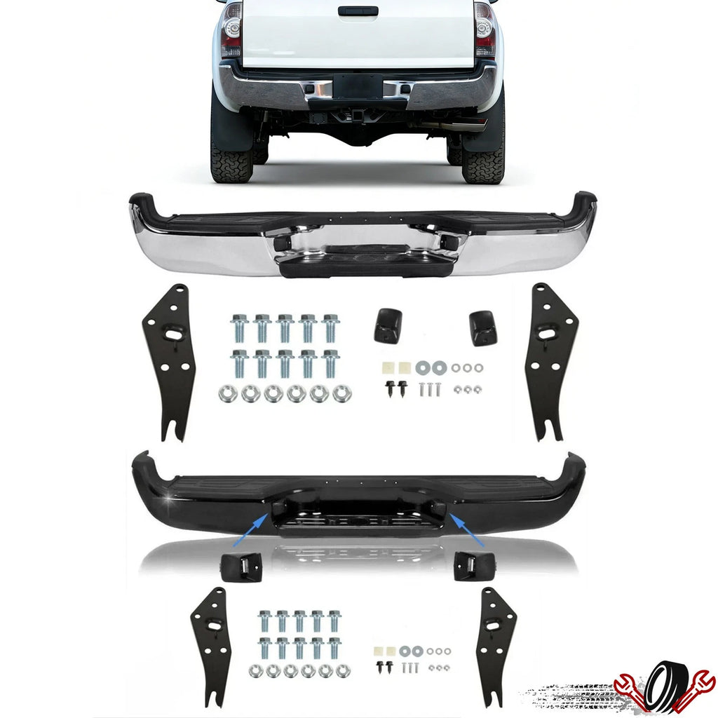 Chrome Rear Bumper Assembly for Toyota Tacoma (2005–2015)