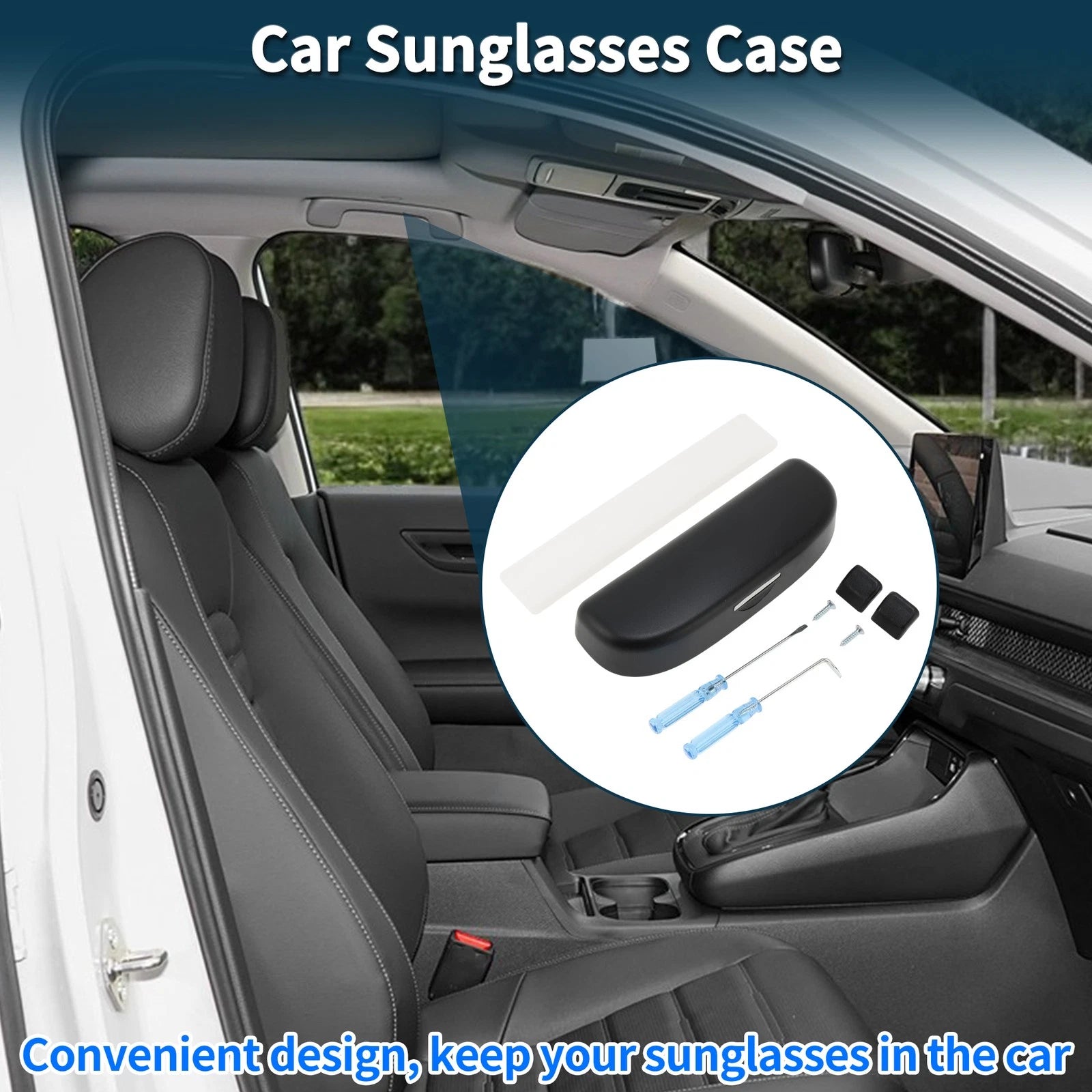 Car Sunglasses Case for Volkswagen T-Roc (2017–2024) ABS Black Set of 1
