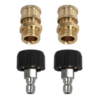 Set of 2 M22 14mm Pressure Washer Adapter Quick Connect 1/4'' Brass 5000PSI