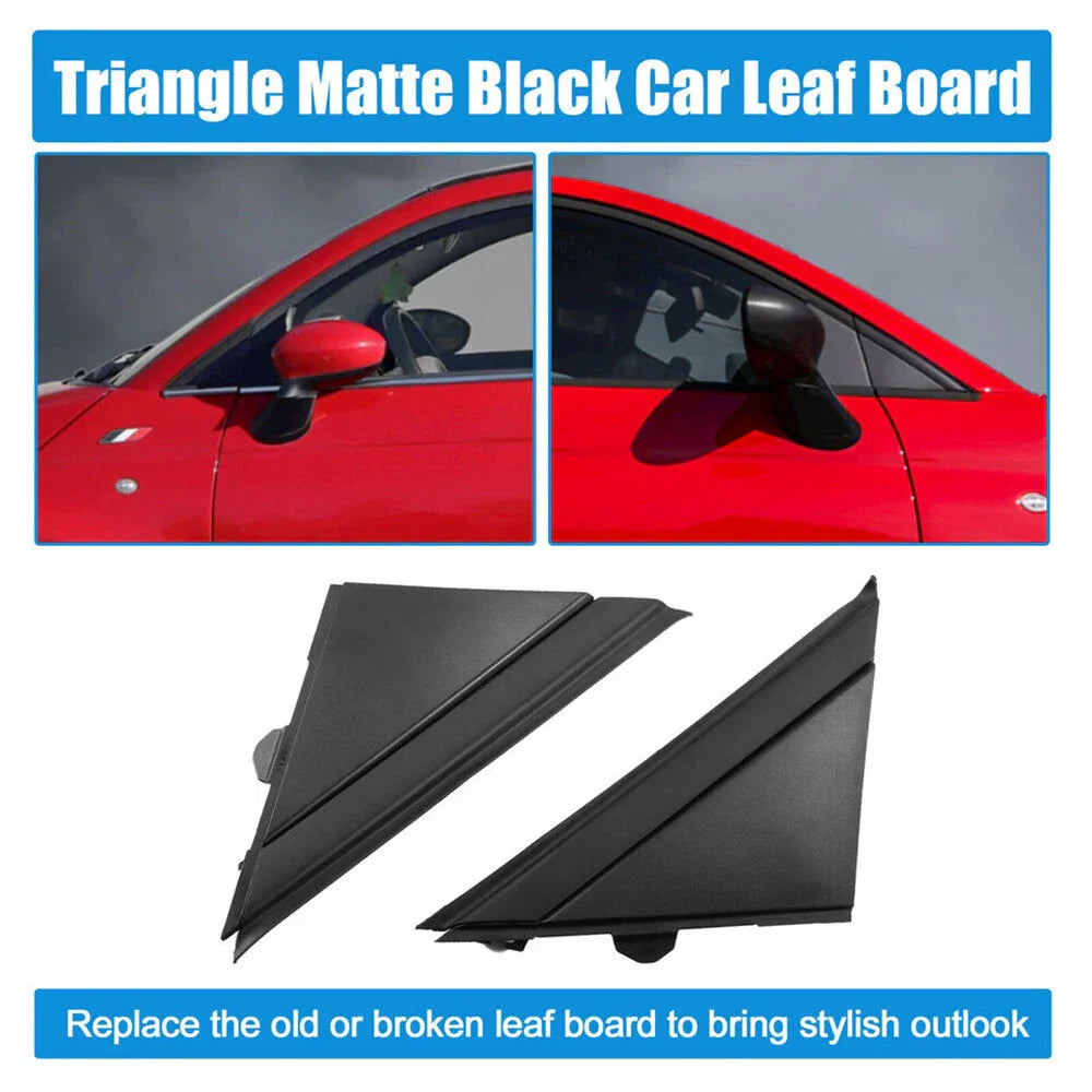Matte Black Door Wing Mirror Covers for Fiat 500 (2012-2019)