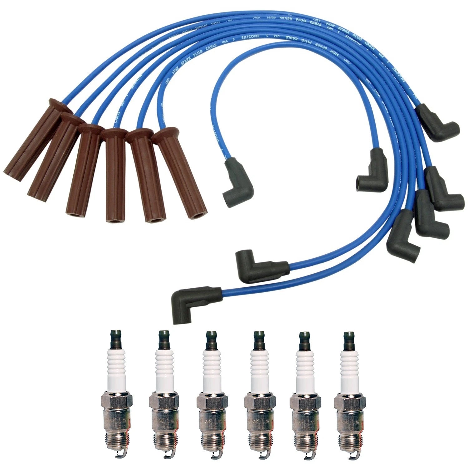 NGK Wire Set & Denso 6 Iridium TT Spark Plugs for Camaro Century S10 S15