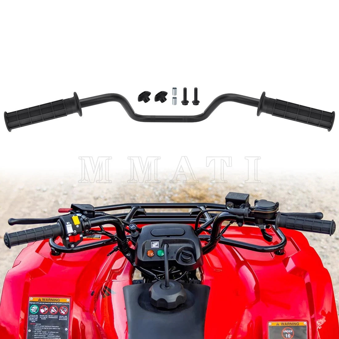 Handlebar & Grips w/End Guard for Honda Recon 250 TRX250TM (2005–2007)