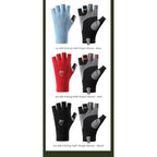 Half Finger Fishing Gloves with UV Protection, Non-Slip Latex