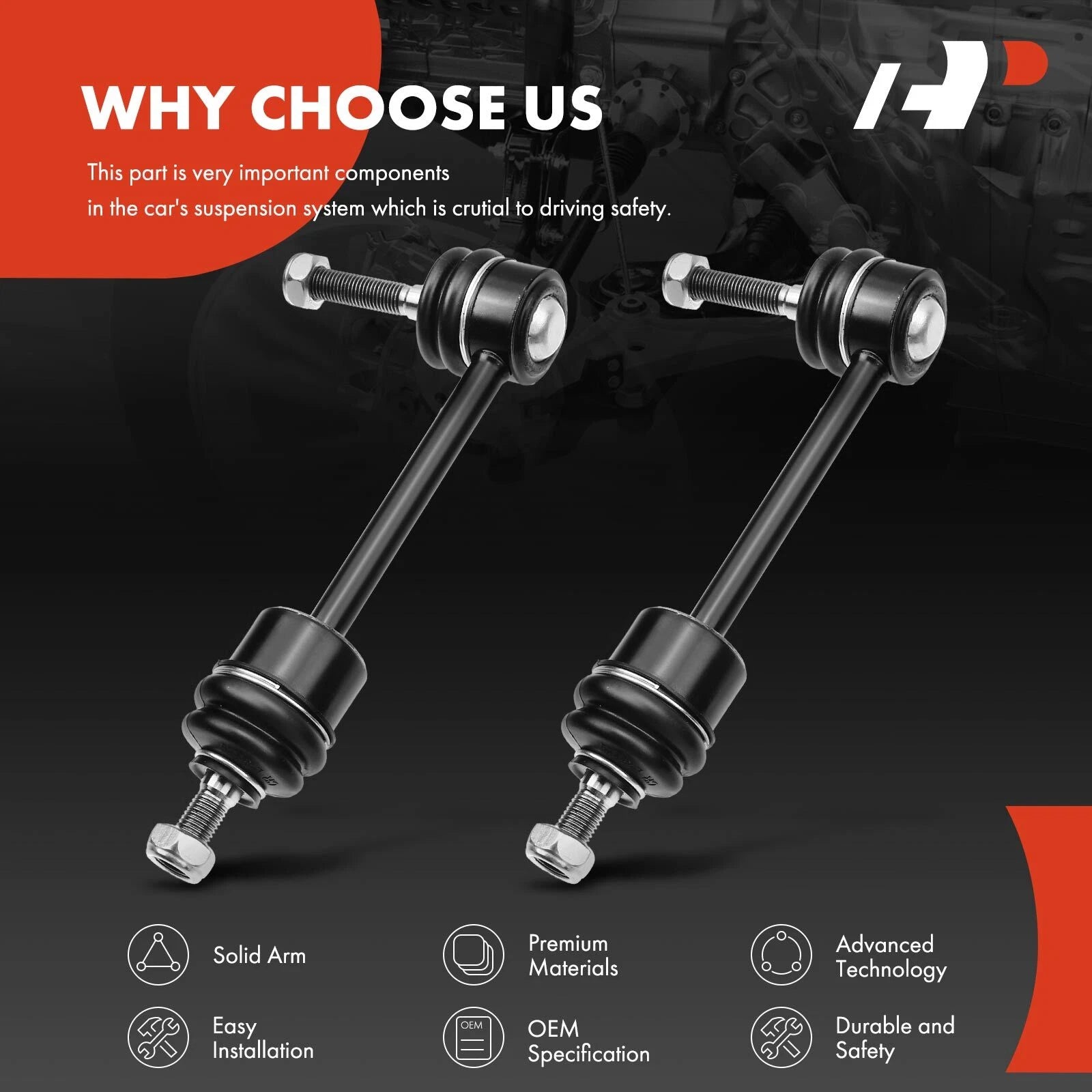 2X Front Sway Bar Link for Ford Lincoln Mercury Grand Marquis (1995–1997)