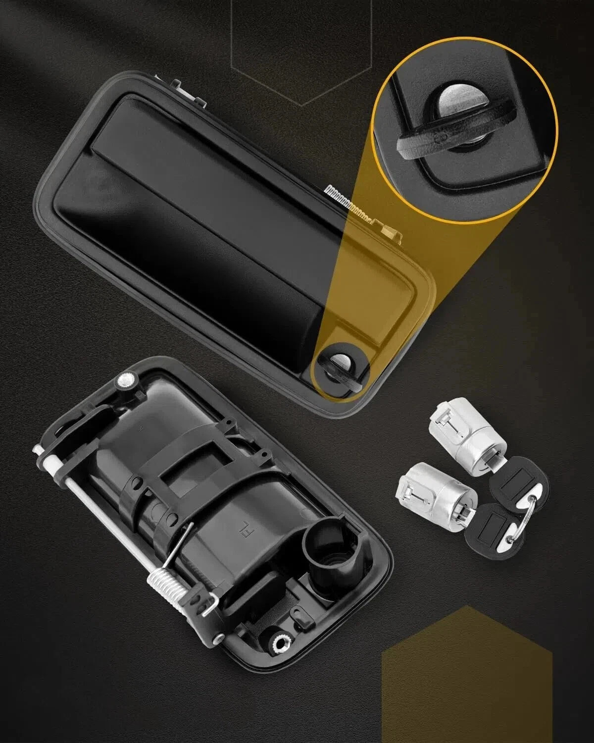 Metal Exterior Door Handle w/ Lock Cylinder for Chevy GMC C1500 C2500 (1988–2000)
