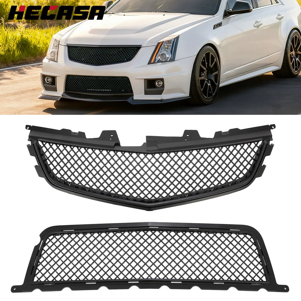 Front Upper Lower Grille Combo for Cadillac CTS-V (2008–2014) Black