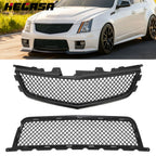 Front Upper Lower Grille Combo for Cadillac CTS-V (2008–2014) Black
