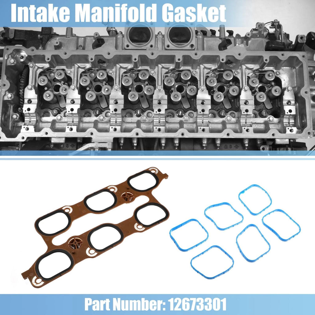 Set of 2 Cylinder Intake Manifold Gaskets for Buick Chevy (12673301)
