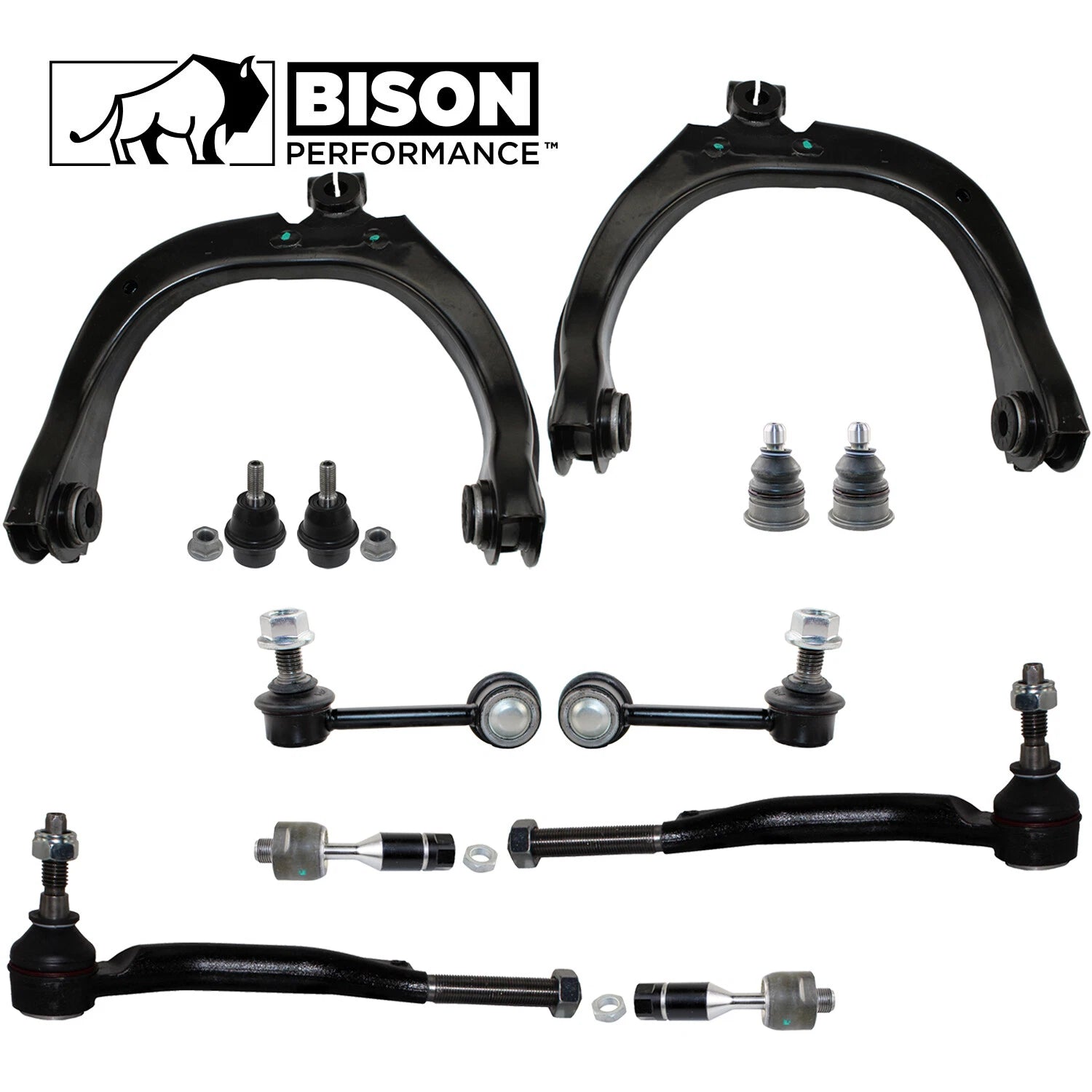 12pc Front Control Arms Sway Bars Tie Rods Kit for Chevy GMC