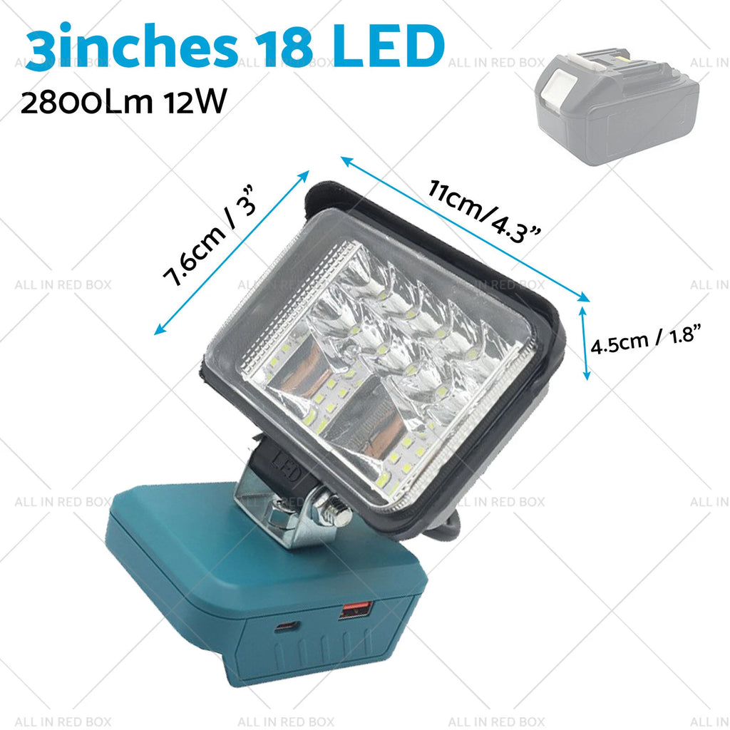 3in LED Work Light for Makita 18V Li-Ion Battery (Compatible)
