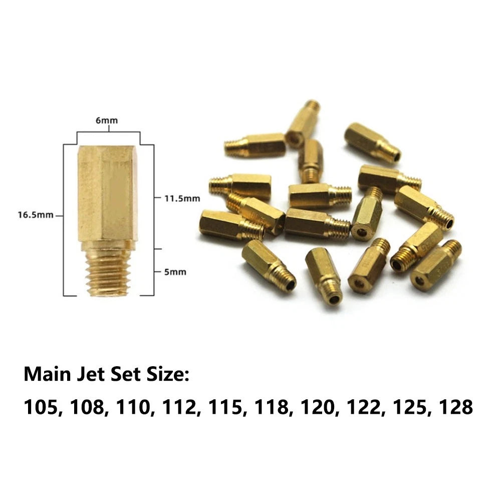 10pcs Carburetor Main Jet Repair Parts for Keihin PWK PE OKO KOSO (#105-#128)