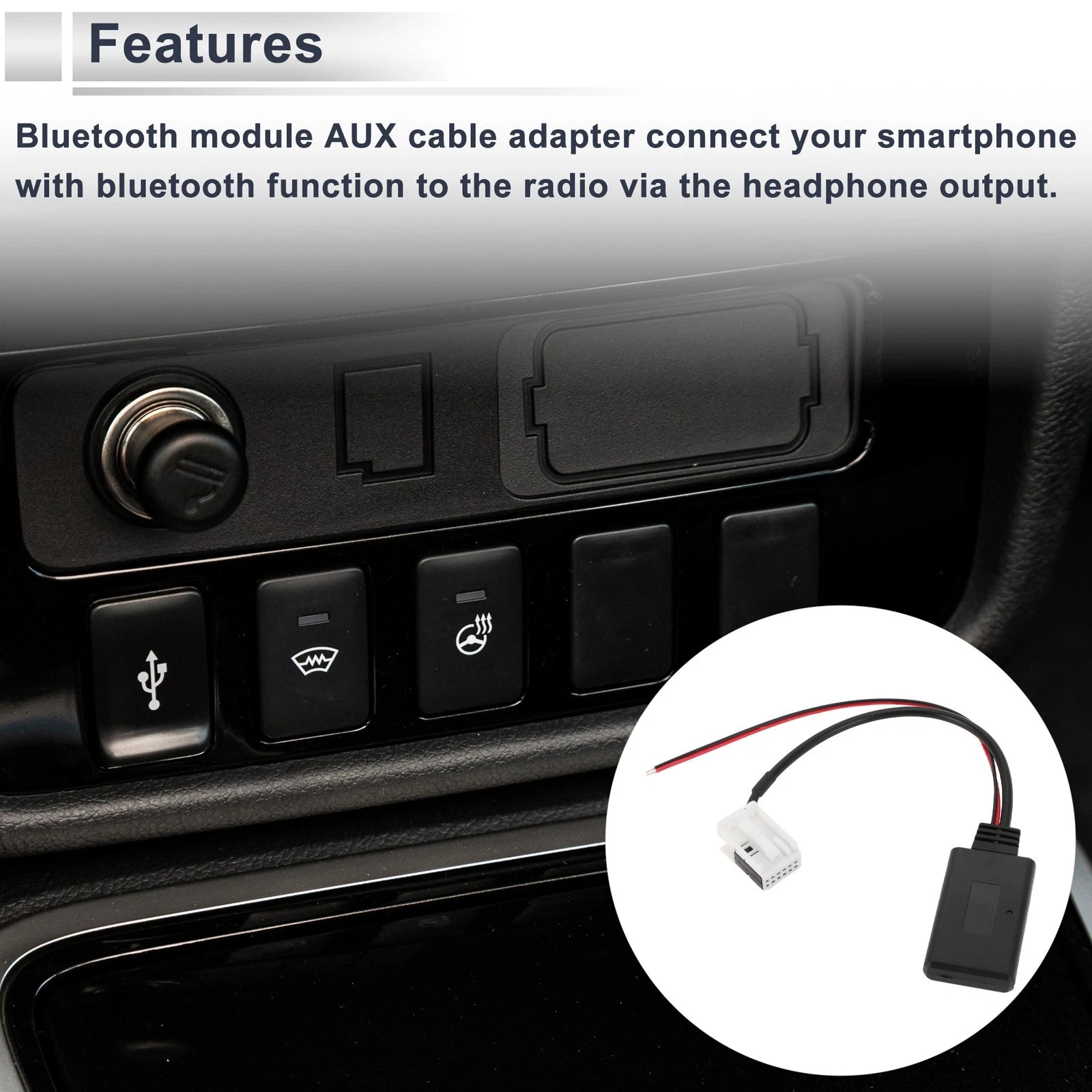 Bluetooth AUX Adapter Music Cable for Volkswagen RNS510 (2006–2011)