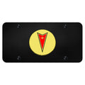 Gold Logo on Black License Plate - Officially Licensed for Pontiac