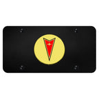 Gold Logo on Black License Plate - Officially Licensed for Pontiac