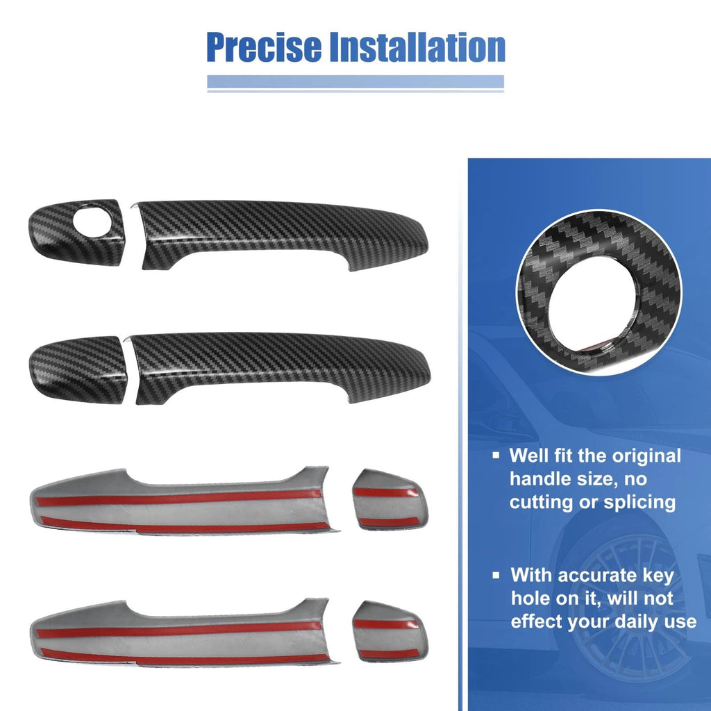 8 Pcs Carbon Fiber Door Handle Cover Trim w/ Key Hole for Subaru WRX STi (2015–2021)
