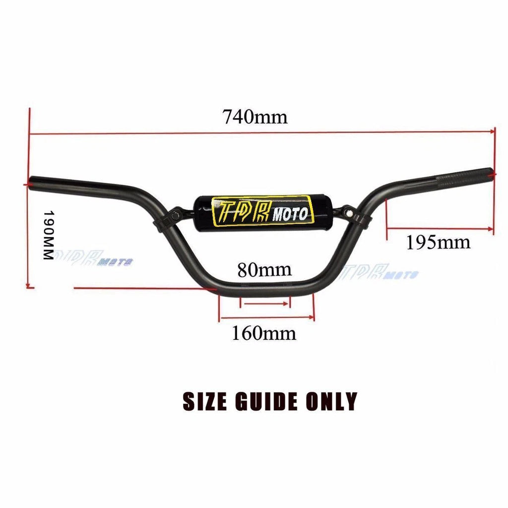 7/8" Racing Alloy Motorcycle Handlebars for Dirtbike ATV (Black, Blue, Red)