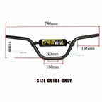 7/8" Racing Alloy Motorcycle Handlebars for Dirtbike ATV (Black, Blue, Red)