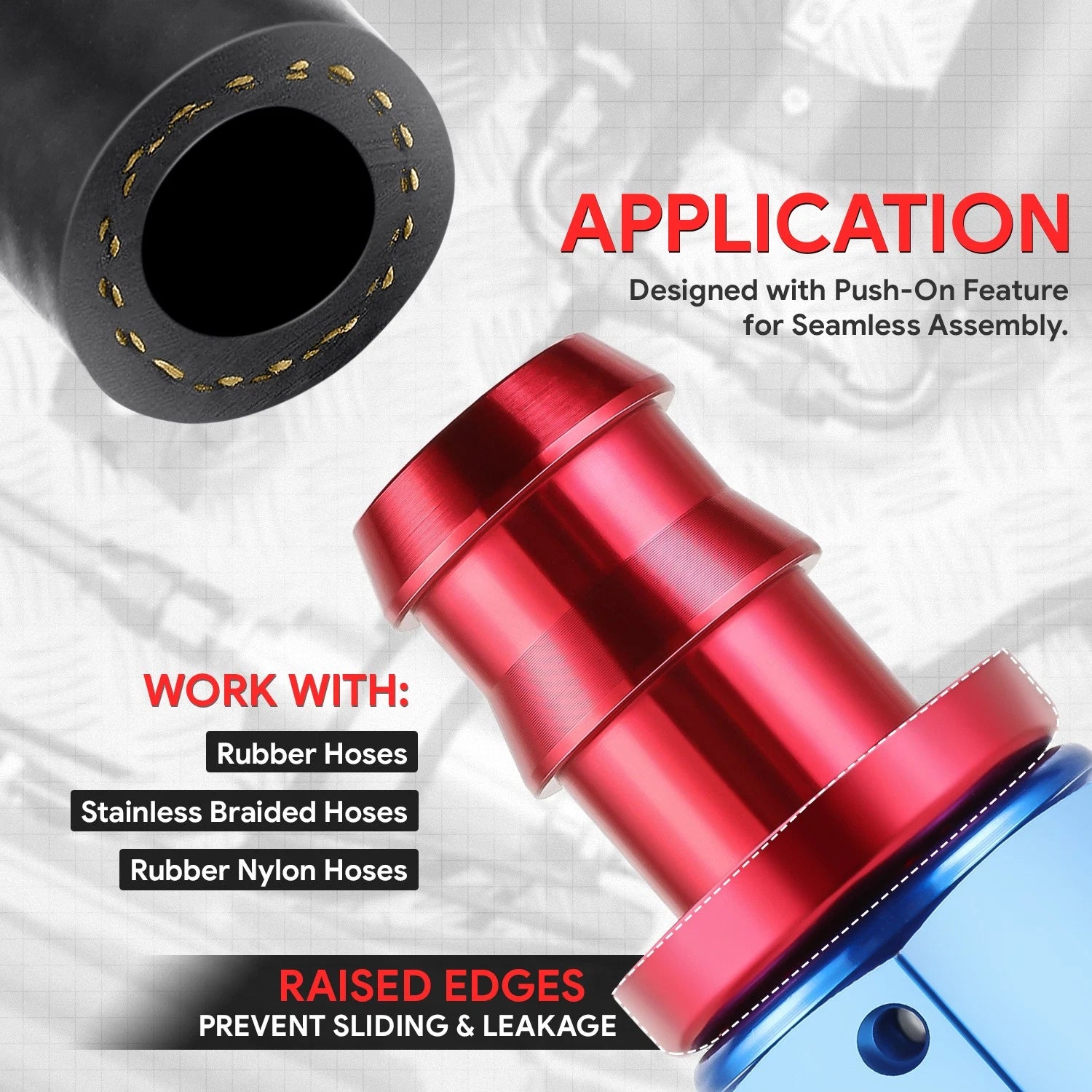 AN10 Straight Swivel Oil/Fuel Line Hose End Push-On Male Fitting