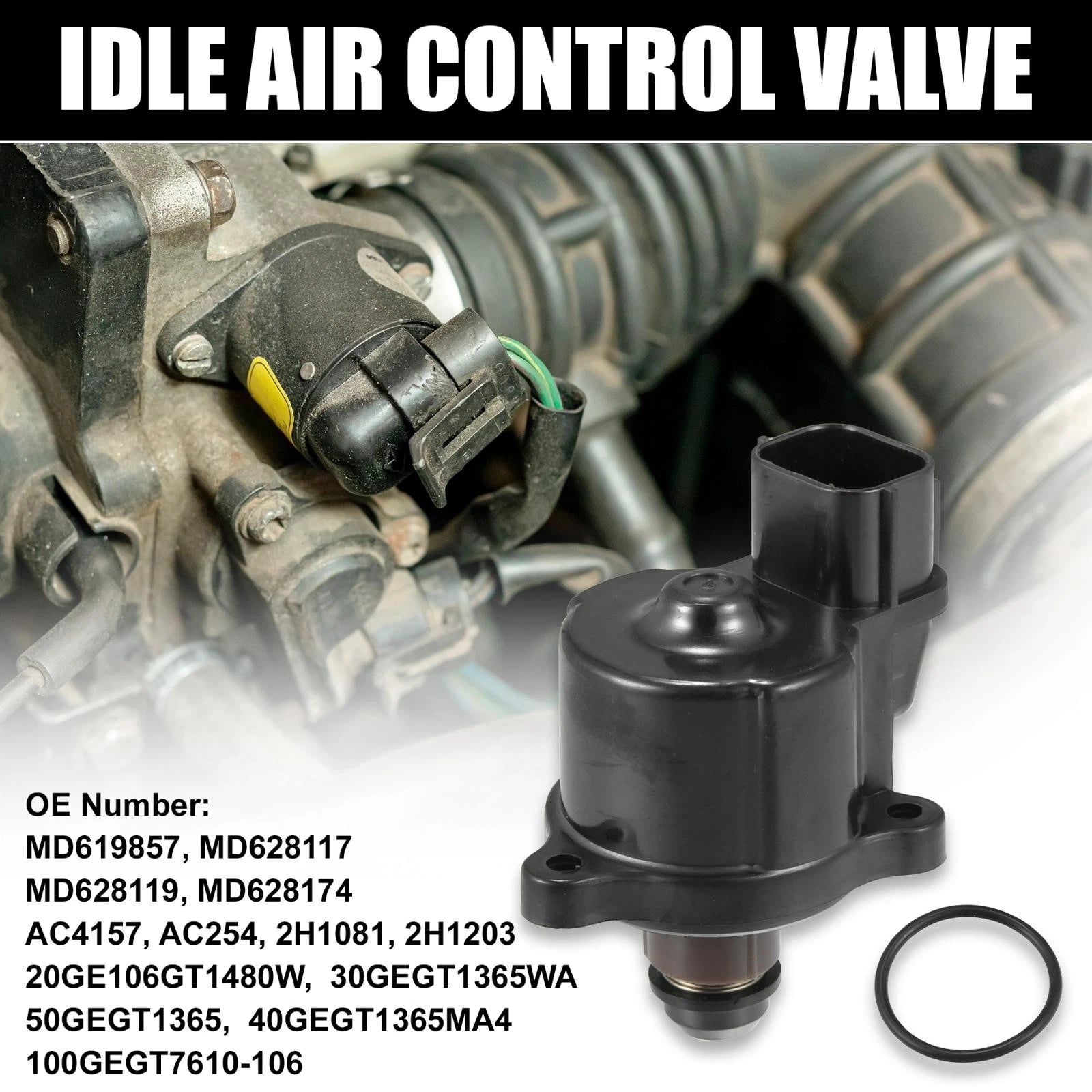 Idle Air Control Valve with Gasket for Mitsubishi (MD619857)