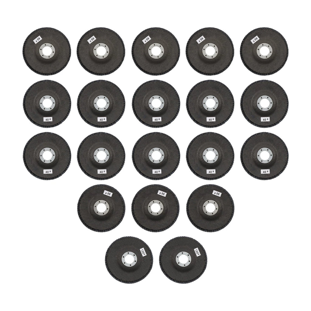 20 PCS T29 Flap Discs 4.5" x 7/8" for Angle Grinder (Grit 40/60/80/120)