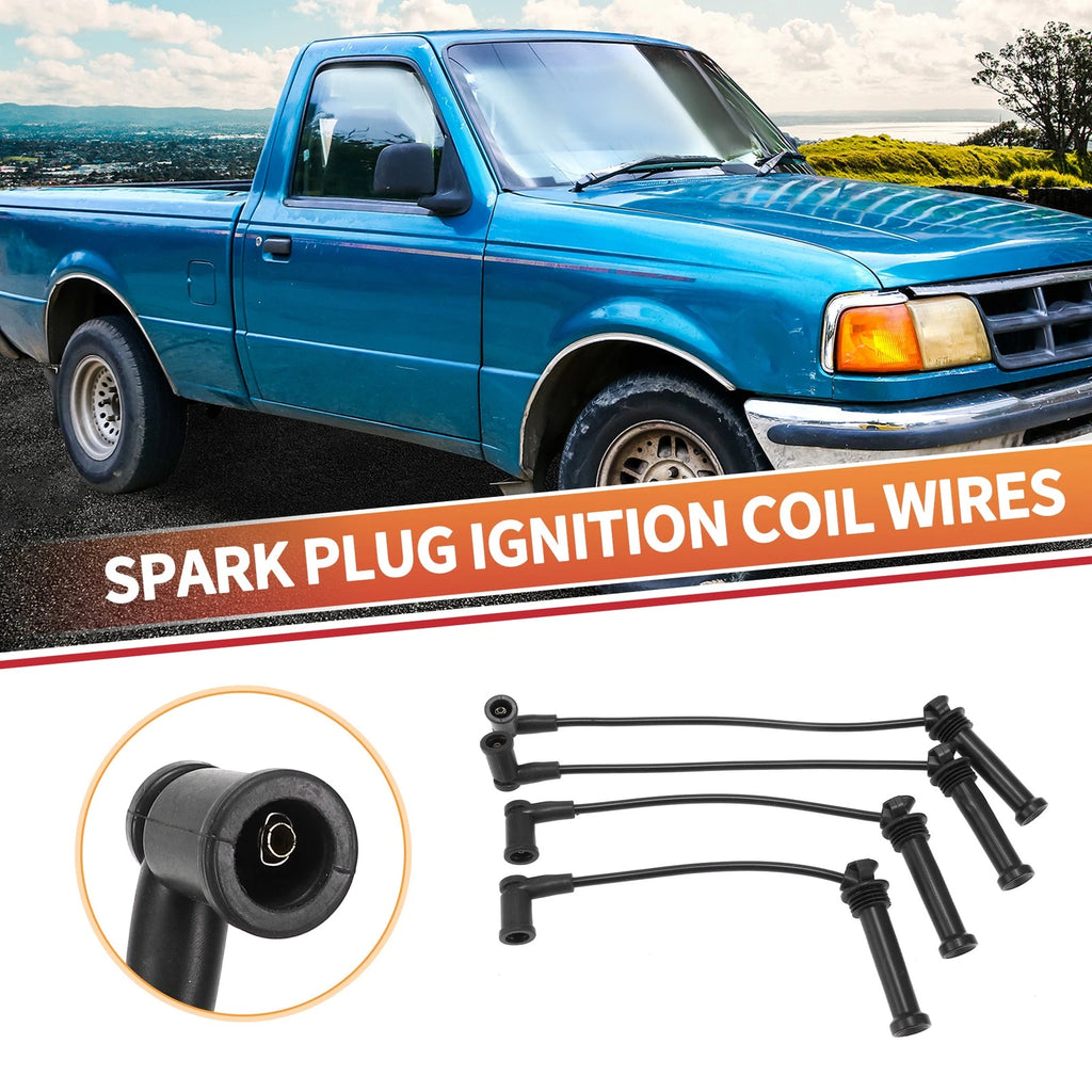 Set of 4 Spark Plug Wire Ignition Coil Cables for Ford Ranger L4 2.3L (2001–2007)