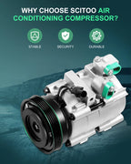 A/C Compressor for Kia Optima, Hyundai Santa Fe 2.4L (2001–2006)