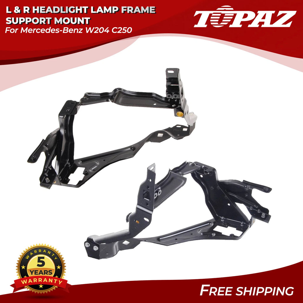 Headlight Lamp Frame Support Mount Pair for Mercedes-Benz W204 (2007–2015)