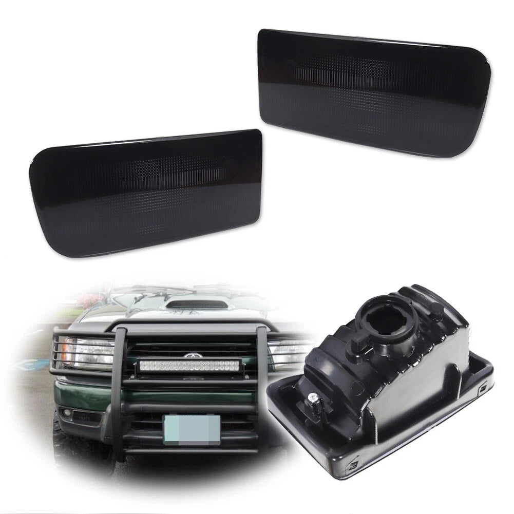 2X Smoked Front Bumper Turn Signal Light Covers for Toyota 4Runner (1999–2002)
