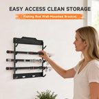 Fishing Rod Holder Expandable Wall Mount ABS Bracket (30x5x33cm)