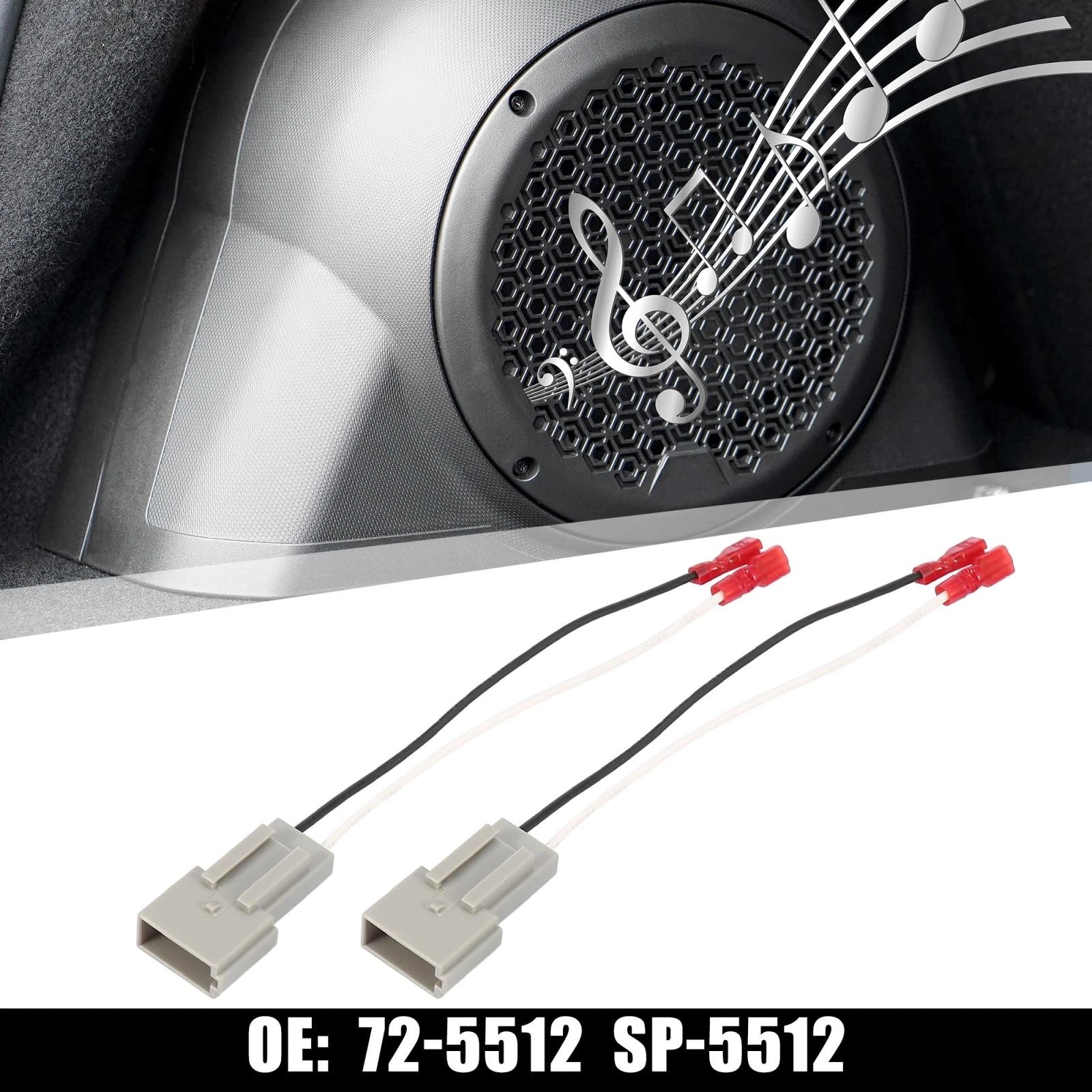 2X Speaker Connector Harness Adapter 72-5512 for Ford F-250 (1992–1998)