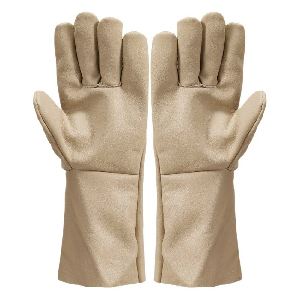 Cowhide Leather Welding Gloves for TIG Work (Heat Resistant, Canvas Sleeves)