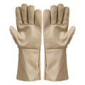 Cowhide Leather Welding Gloves for TIG Work (Heat Resistant, Canvas Sleeves)