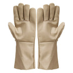 Cowhide Leather Welding Gloves for TIG Work (Heat Resistant, Canvas Sleeves)