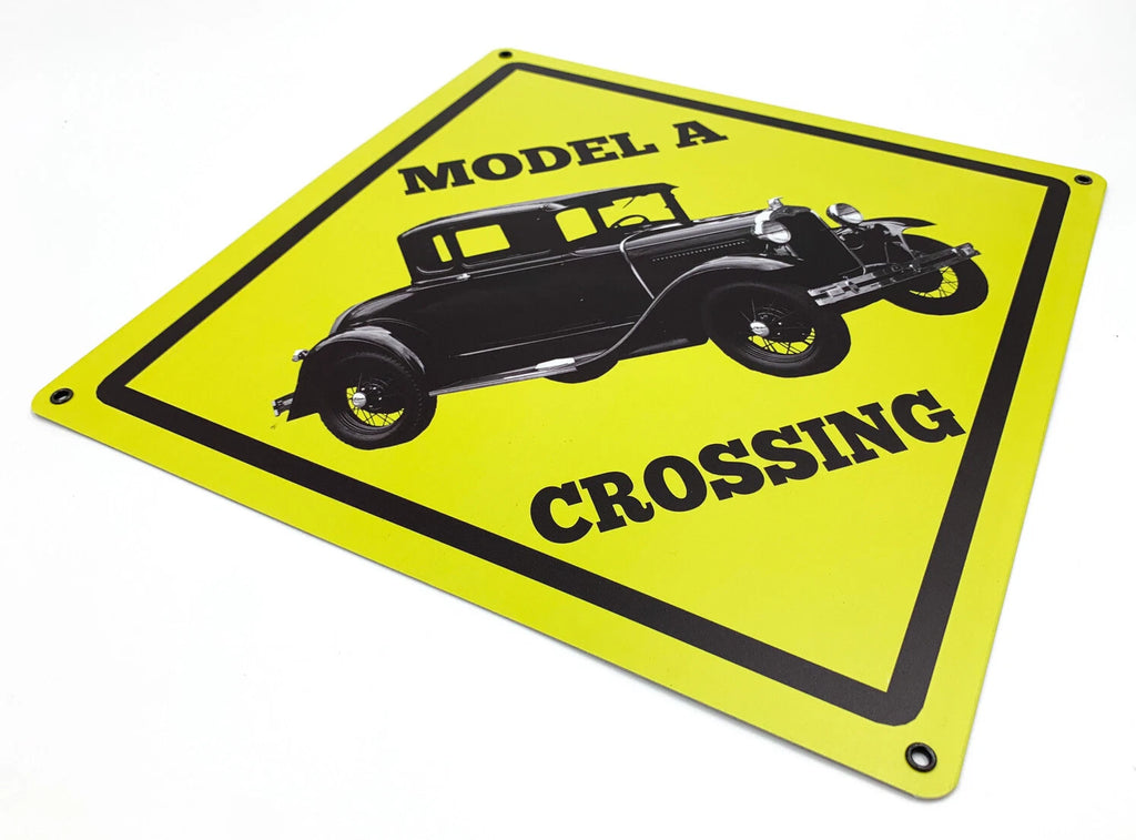 Metal Wall Sign Replacement for Ford Model A Classic Black Yellow (16.75 in)