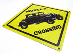 Metal Wall Sign Replacement for Ford Model A Classic Black Yellow (16.75 in)