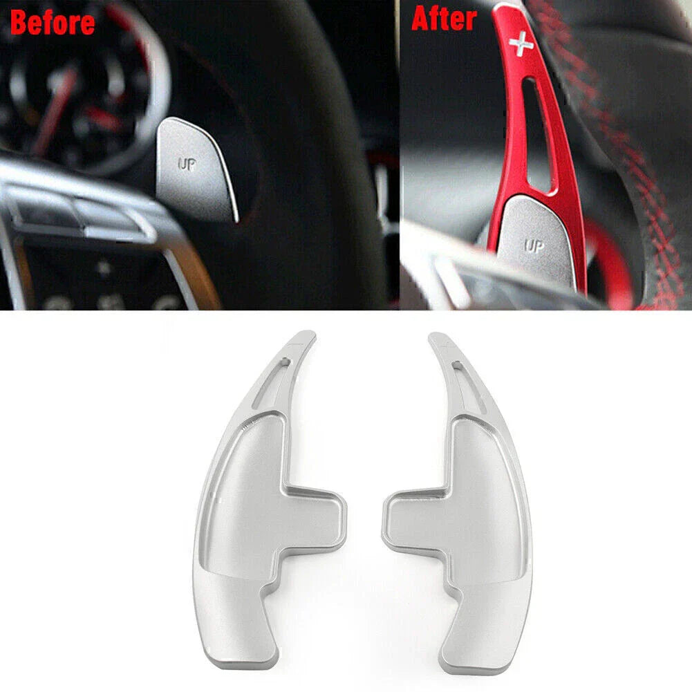 Silver Steering Wheel Shift Paddle Extensions for Mercedes Benz