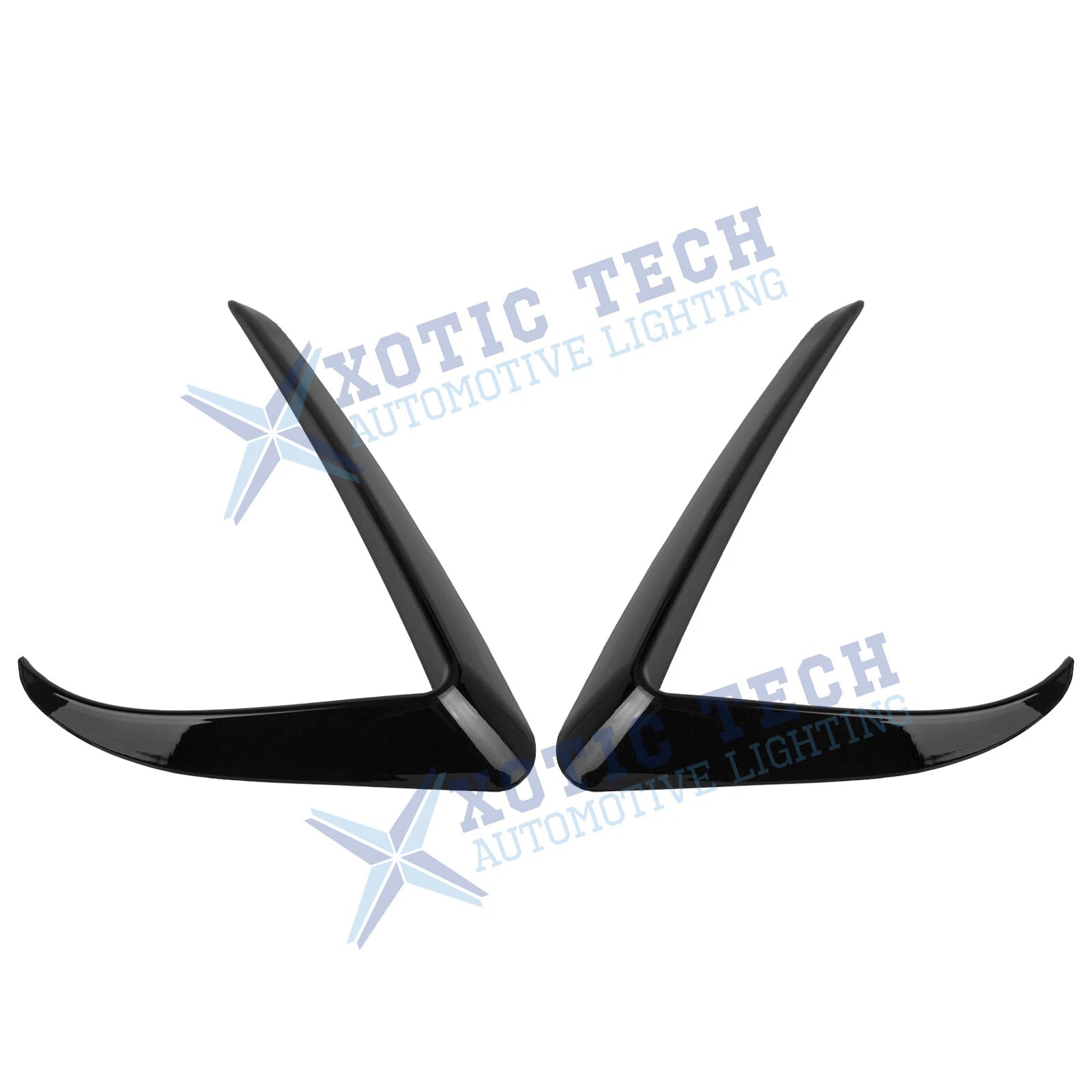 Black Front Fog Light Eyebrow Trim Spoiler Cover for Tesla Model 3 (2017-2023)