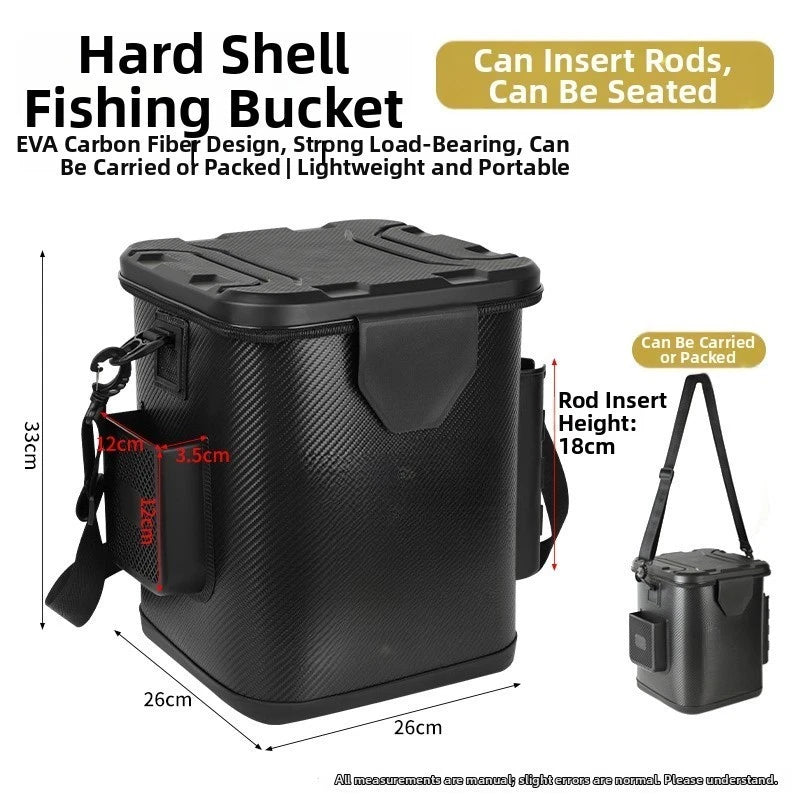 EVA Fishing Bucket for Boating Trips - Lightweight Hard Shell Pail