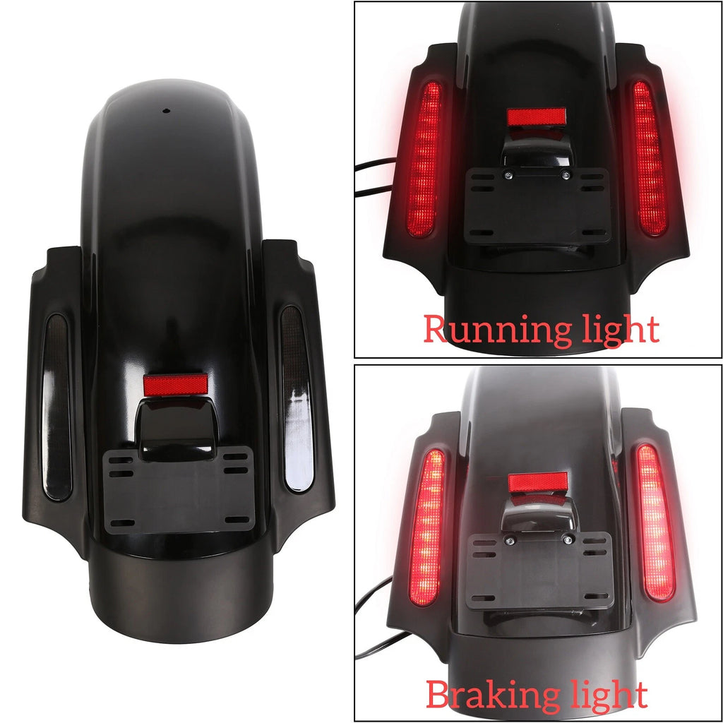 LED Black Rear Fender System for Harley Touring Street Electra Road Glide (2009–2013)