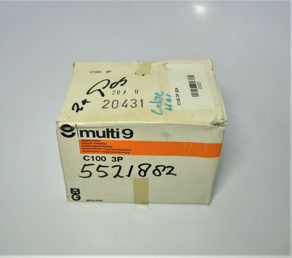 Merlin Gerin Multi 9 C100 3-Pole 415VAC 20Amp Circuit Breaker for