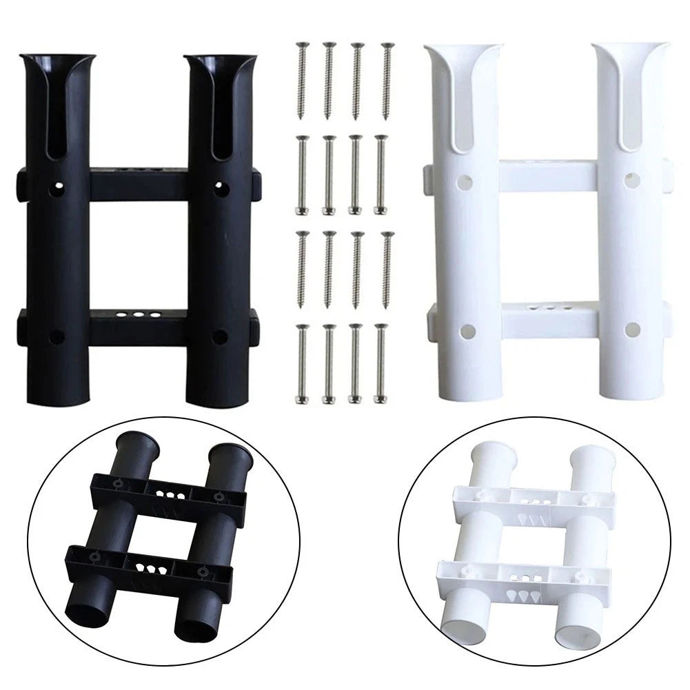 Fishing Rod Holders Wall Mount Set of 2 - Sleek Black and White Designs