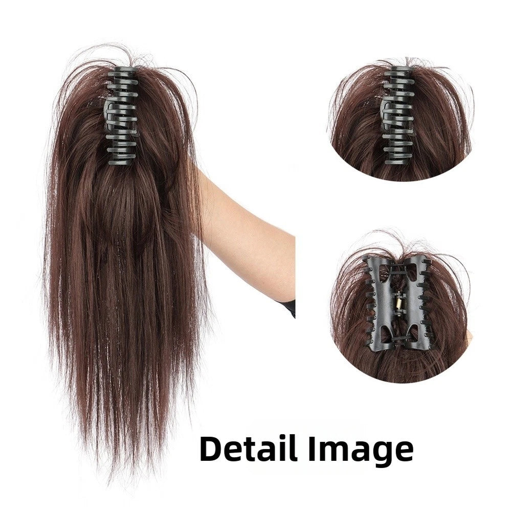 Synthetic Hair Ponytail Extensions Half Up 35cm High Temp Wire